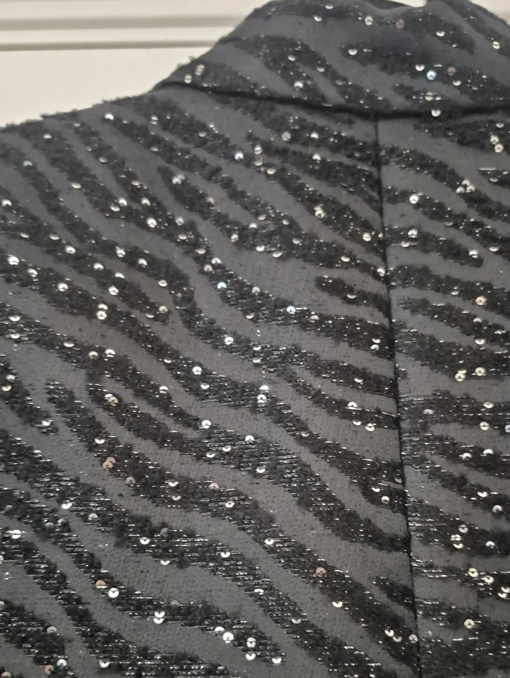 Gorgeous Michael Kors Sequin Zebra Striped Black Coat SZ 4